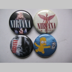 Nirvana, odznak 25mm cena za 1ks (počet kusov a konkrétny model napíšte v objednávke do rubriky KOMENTÁR)